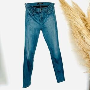 J BRAND ANTHROPOLOGIE Light Baby Blue Super Skinny High Rise Slim Denim Jeans 28